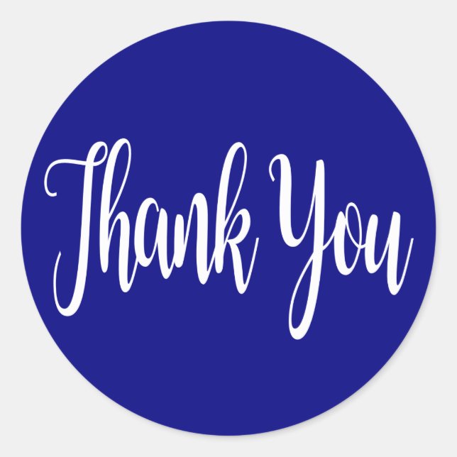 Vielen Dank, Royal Blue Navy und White Typografy Runder Aufkleber (Vorderseite)