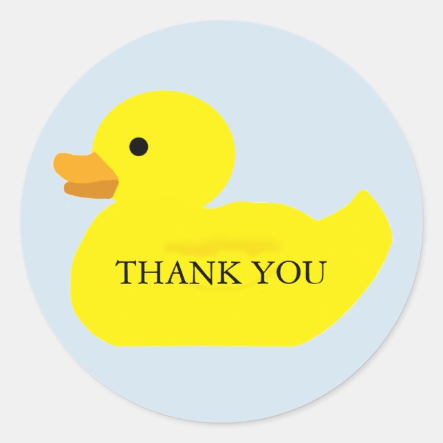 Vielen Dank Rubber Duck Party Baby Shower Stickers (Vorderseite)