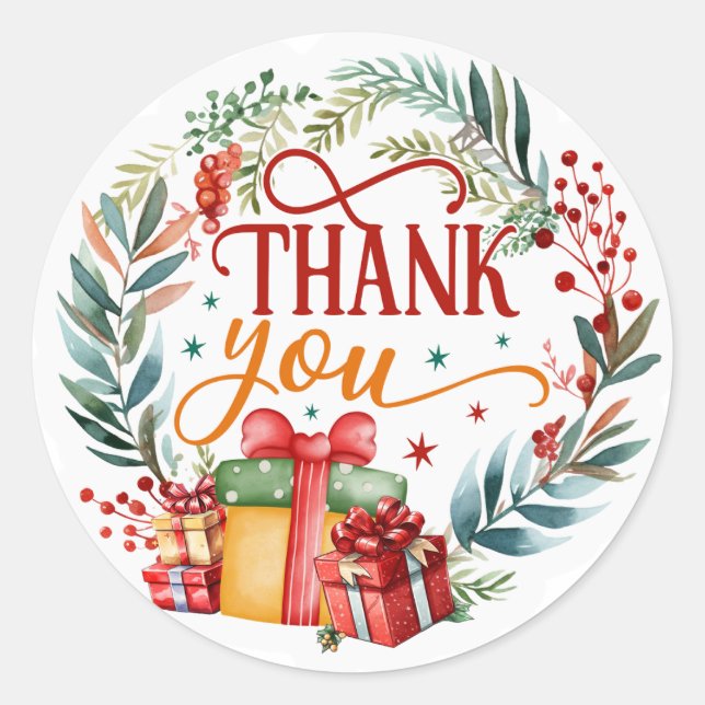 Vielen Dank Runder Aufkleber (Vorderseite)