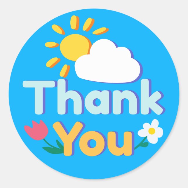 Vielen Dank Runder Aufkleber (Vorderseite)