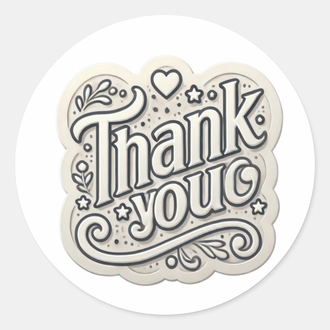 Vielen Dank Runder Aufkleber (Vorderseite)