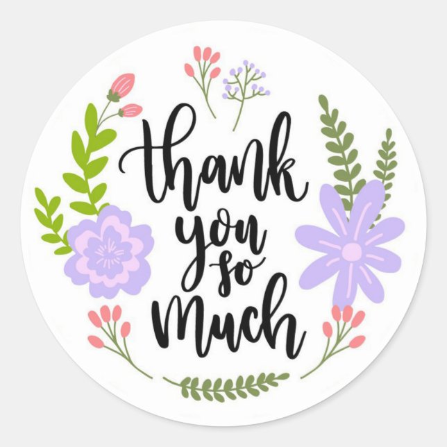 Vielen Dank Runder Aufkleber (Vorderseite)