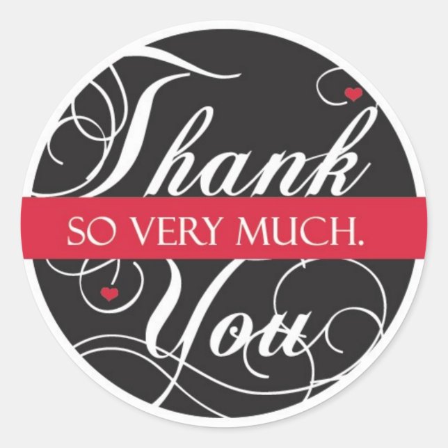 Vielen Dank Runder Aufkleber (Vorderseite)