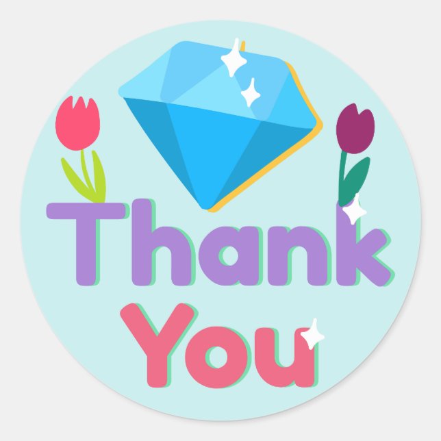Vielen Dank Runder Aufkleber (Vorderseite)