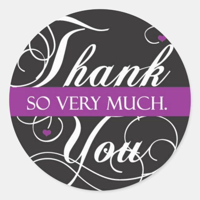 Vielen Dank Runder Aufkleber (Vorderseite)