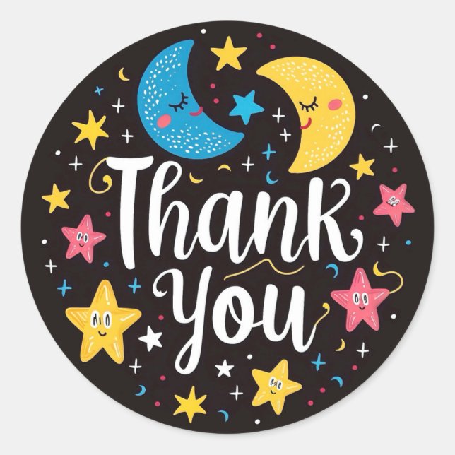 Vielen Dank Runder Aufkleber (Vorderseite)