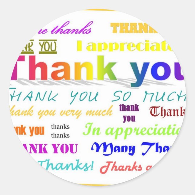 Vielen Dank Runder Aufkleber (Vorderseite)