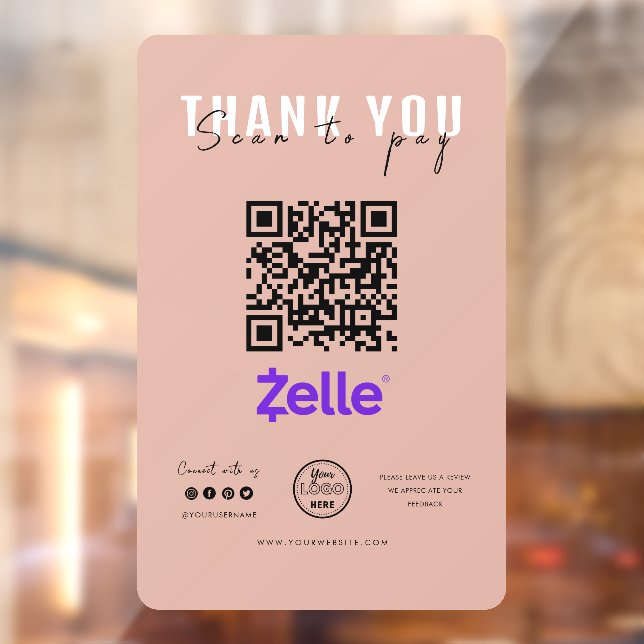 Vielen Dank Scan zu zahlen QR-Code-Zelle Logos Pin Fensteraufkleber (Blatt 2)