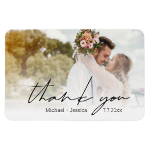 Vielen Dank schicke handwriting Hochzeitstag Foto Magnet