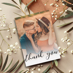 Vielen Dank schicke kalligraphische Hochzeit Foto Mitteilungskarte