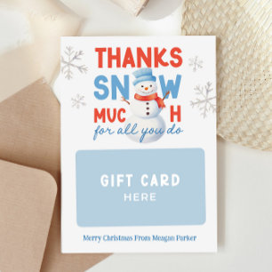 Vielen Dank Schnee Viel Weihnachts-Geschenkgutsche Feiertagskarte