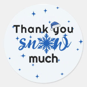 Vielen Dank Schnee viel Weihnachtsgeschenk Runder Aufkleber