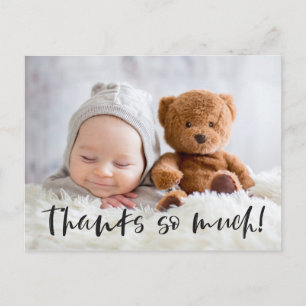 Vielen Dank   Schwarz   Baby-Foto-Dankeschön Postkarte