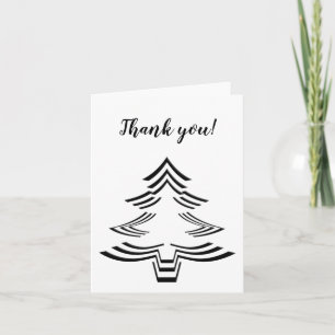 Vielen Dank, Schwarz und Weiß Weihnachtsbaum Muste Dankeskarte