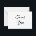 Vielen Dank, Schwarz-weiß klassisch elegant Hinweiskarte<br><div class="desc">Vielen Dank,  Schwarz-weiße,  klassisch elegante und stilvolle Grußkarte</div>