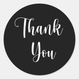 Vielen Dank, Schwarz-weiß Minimalistisch Runder Aufkleber