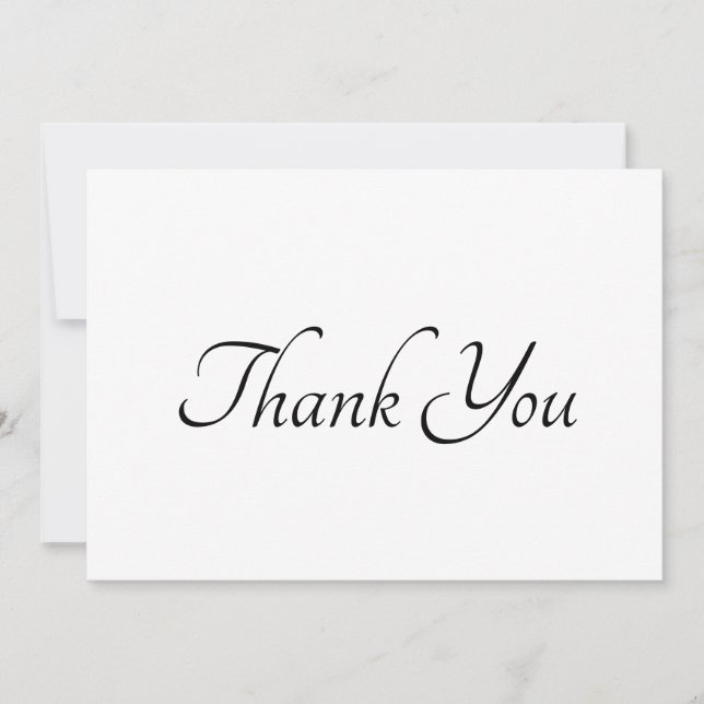 Vielen Dank Schwarz-weißes Drehbuch elegante Karte (Vorderseite)