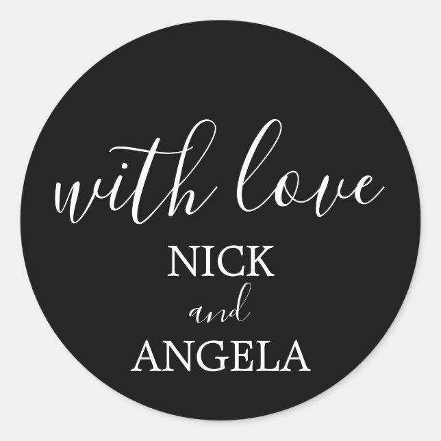 Vielen Dank, Schwarzweiß mit Liebe Aufkleber (Vorderseite)