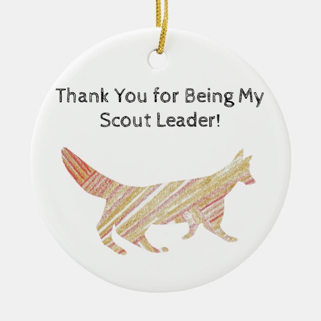 Vielen Dank Scout Leader Muster Silhouette Fox Keramik Ornament (Vorne)