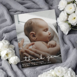 Vielen Dank Script Baby Birth Ankündigung Postcard Postkarte
