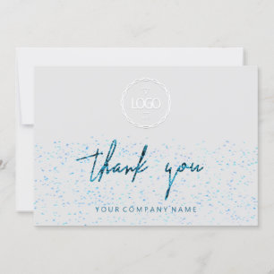 Vielen Dank Script Business Insert Logo Blue Grau Einladung