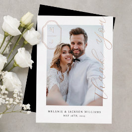 Vielen Dank, Script Custom Monogram Wedding Foto Folieneinladung