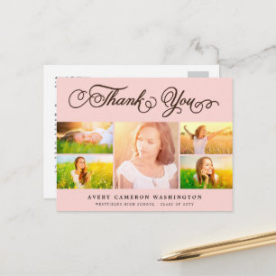 Vielen Dank, Script Elegant 5 Multi Foto Abschluss Postkarte