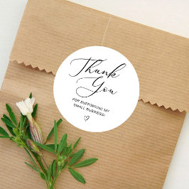 Vielen Dank Script Elegantherz Kleines Unternehmen Runder Aufkleber