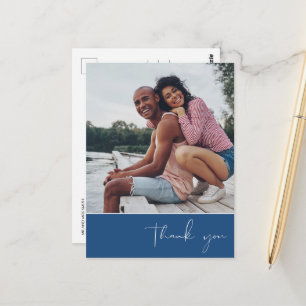Vielen Dank Script Foto Blue Wedding Postkarte
