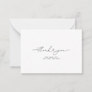 Vielen Dank, Script Heart Elegant 3,5"X2.5" Mitteilungskarte