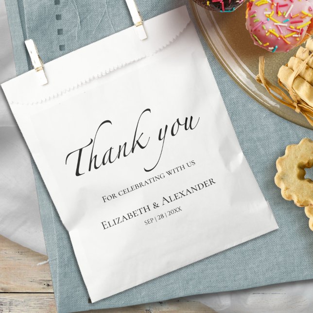 Vielen Dank, Script | Schwarz-Weiß-Hochzeit Geschenktütchen (Von Creator hochgeladen)