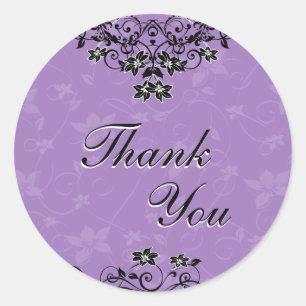 Vielen Dank Seal - Lavender Purple Chandelier Flor Runder Aufkleber