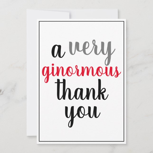Vielen Dank sehr Ginormous Wertschätzung Red Black Dankeskarte (Vorderseite)