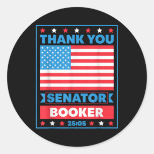 Vielen Dank Senator Cory Booker 25 Stunden und 5 M Runder Aufkleber