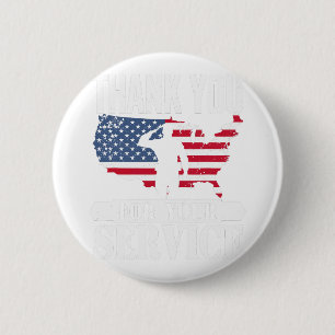 Vielen Dank Service Veteran Salute Patriot Militar Button