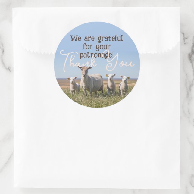 Vielen Dank, Sheep Yarn Fibre Business Sticker (Tasche)