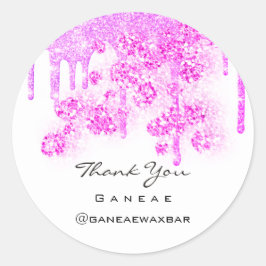 Vielen Dank Shopping Girly Pink Glitzer Tropfen Fl Runder Aufkleber