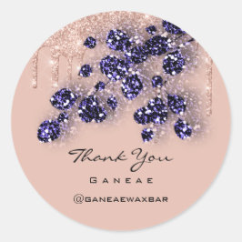 Vielen Dank Shopping Rose Glitzer Blumenkohl Tropf Runder Aufkleber