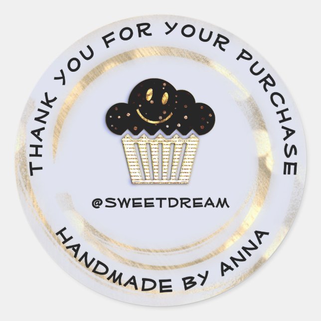 Vielen Dank Shopping Schokolade Muffin Smile Blue Runder Aufkleber (Vorderseite)