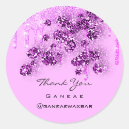 Vielen Dank Shopping Sweet 16. Pink Glitzer Tropfe Runder Aufkleber