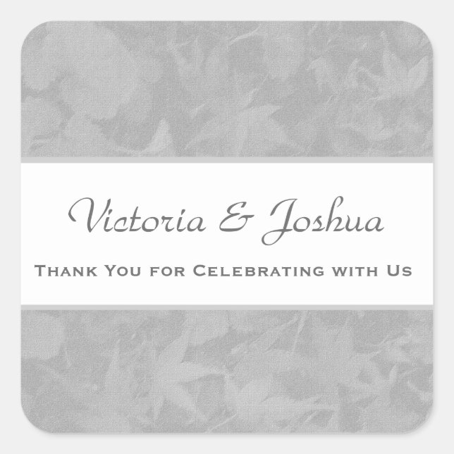 Vielen Dank Silver Mute Blätter V23 Quadratischer Aufkleber (Vorderseite)