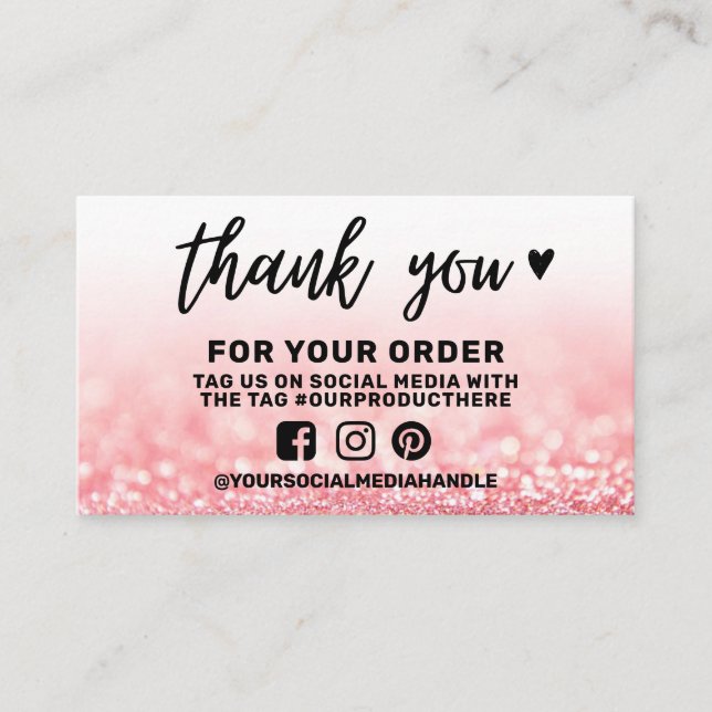 Vielen Dank Social Media-Beilage Visitenkarte (Vorderseite)