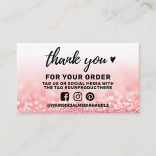 Vielen Dank Social Media-Beilage Visitenkarte