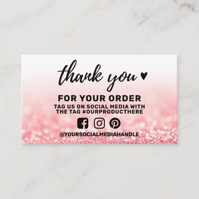 Vielen Dank Social Media-Beilage Visitenkarte (Vorderseite)