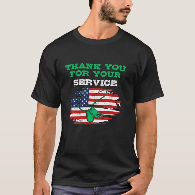 Vielen Dank Soldiers America Patriots USA Fan Mili T-Shirt (Vorderseite)
