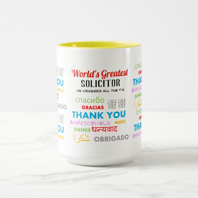 Vielen Dank SOLICITOR - weltbester Dank Tasse (Zentrum)