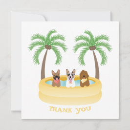 Vielen Dank Sommer Hunde Schwimmbad Dankeskarte