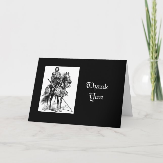 Vielen Dank, Spaß Ritter in leuchtender Rüstung Dankeskarte (Vorderseite)