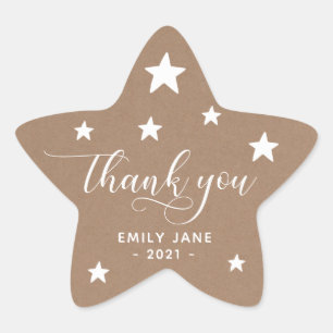 Vielen Dank Stars Baby Dusche Party Stickers   Kra