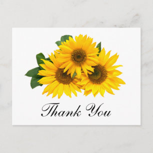 Vielen Dank Sunflower Floral Grußkarte Postkarte